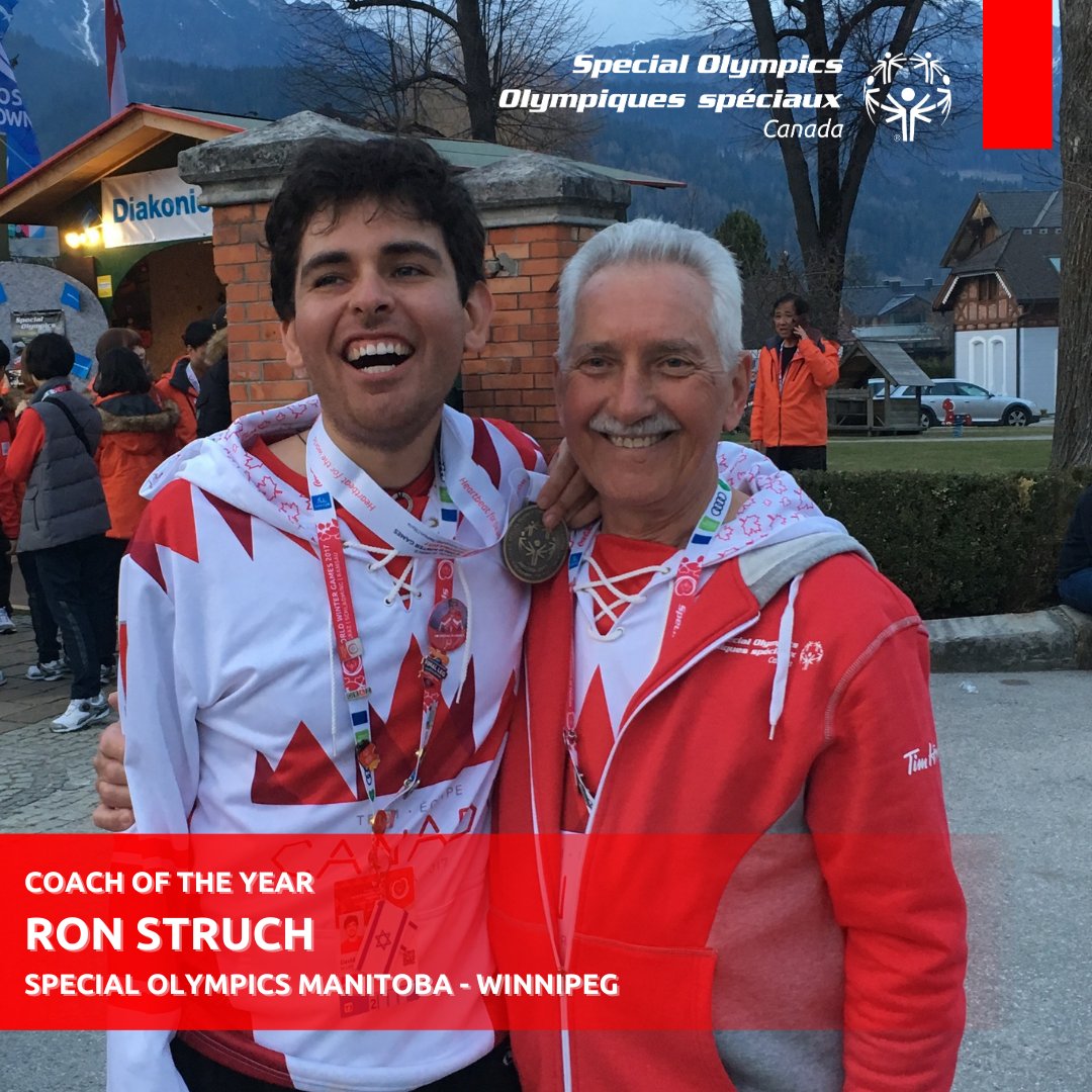 Meet our first Coach of the Year: <a href="/SpecOManitoba/">Special Olympics MB</a>'s  Ron Struch. 

“Athletes: you make coaching fun and exciting. Thank you to all the parents and caregivers of our athletes…” 

Tune in to Awards Night here: facebook.com/TSN

#SOCAwards2020