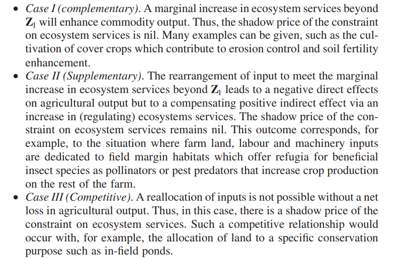 However, a light land farm with grazing sheep could increase the yield of their spring crops due to increased moisture retention and provide forage for the sheep. A complementary relationship.But at higher areas it could become competitive again if displacing winter crops.