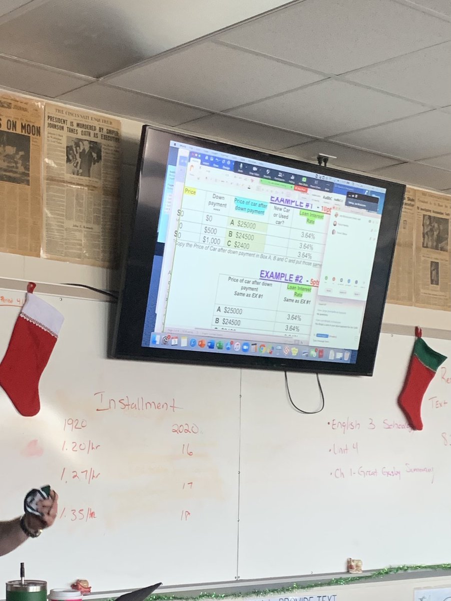 Great real-world lesson about purchasing a car in 💚 #McRib love’n Mr. Bizzozzaro’s class. 💚Down payments and interest rates are just the beginning for these juniors. “Seems like a lot of math in a history class!” 🐶 <a href="/FPCHS/">Flagler Palm Coast High School</a> <a href="/FlaglerTeaching/">Flagler Teaching & Learning</a>