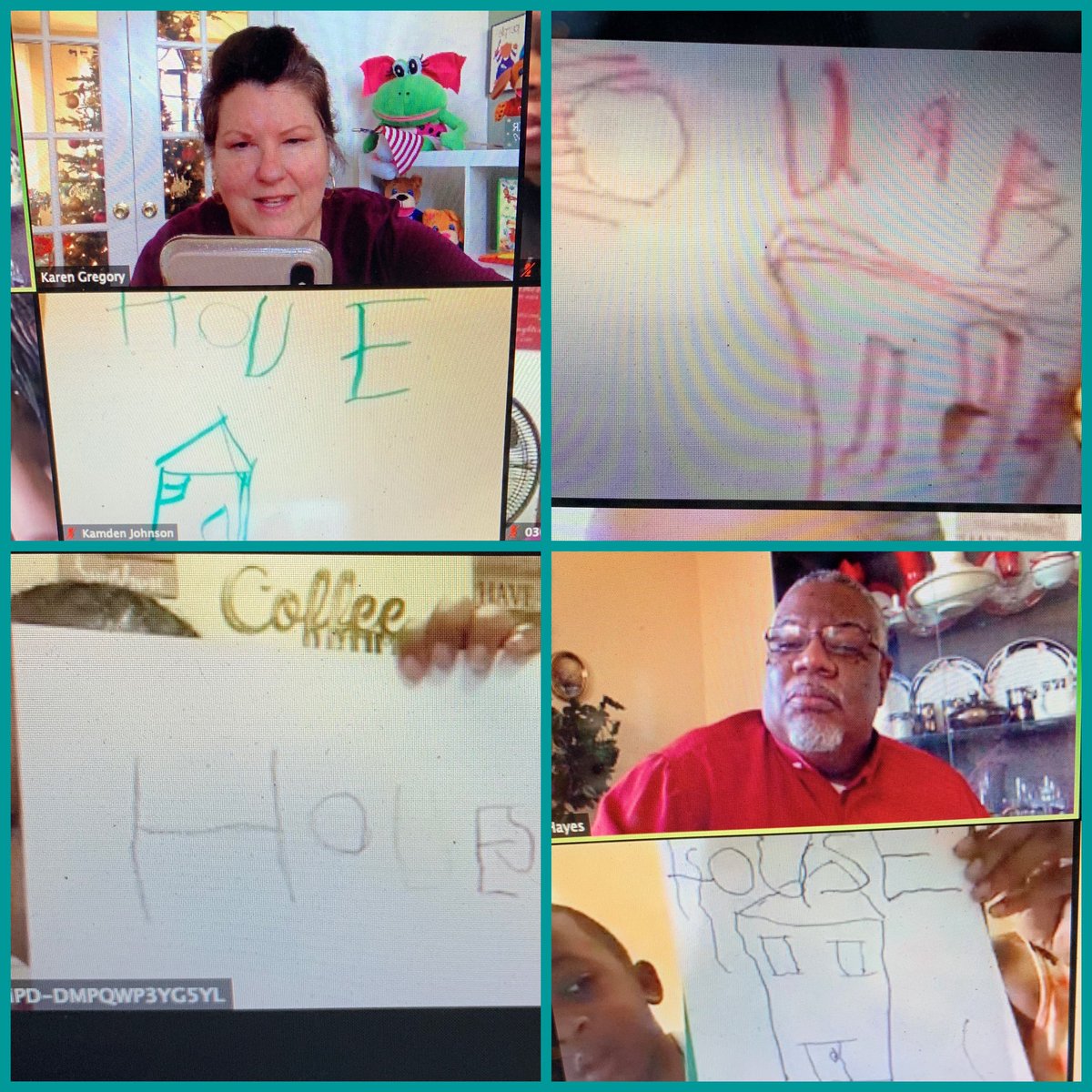 Virtual PreK 4 Morning class- 🌞- Buildings study. Read Aloud- “Building a House”.  They love to write!🥰 <a href="/BCECC_DAYMAC/">Teddy Bear Country</a> <a href="/KeenanHayes7/">Keenan Hayes</a>