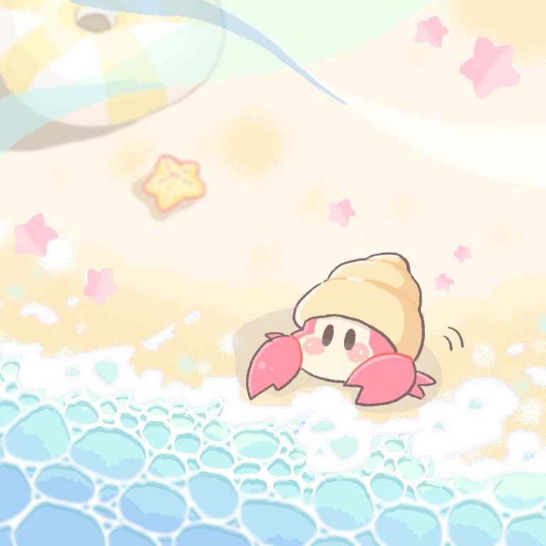 kirby beach sand no humans star (symbol) ocean water blush stickers  illustration images
