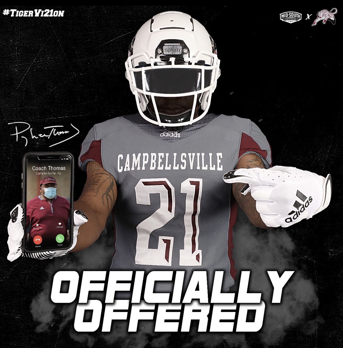 tim1hunna's tweet photo. Excited to say i’ve received an offer from Campbellsville University❕@CoachMaloneFB @DwayneDuBose4 @RecruitGeorgia @DerekBurnett13 @PerryThomasCU @Q_Jones2 https://t.co/7FF6OCYa4Y