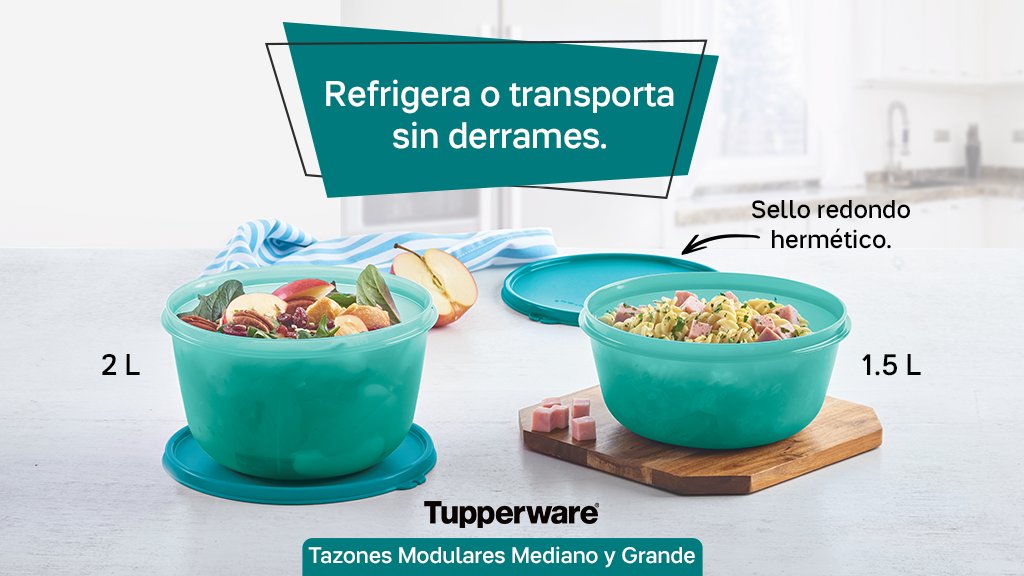 MXTupperware's tweet photo. Los Tazones Modulares de la Colección Refri Ordenado, mantendrán por más tiempo tus preparaciones. #TransformandoEspaciosConTupperware https://t.co/HQVlrTRsKC