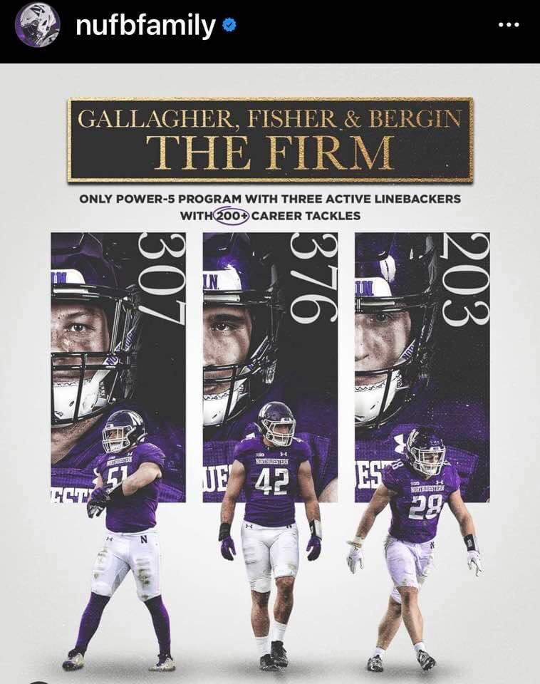 Blake Gallagher number 51 one of the best football players to ever play for St. Sebastianβs. I had a good fortune to coach him for four years. Blake along with his brother Bryce went on to Northwestern and continues to play at a high-level. One of the best Linebackers in Big 10. https://t.co/kqFy8d64Gf
