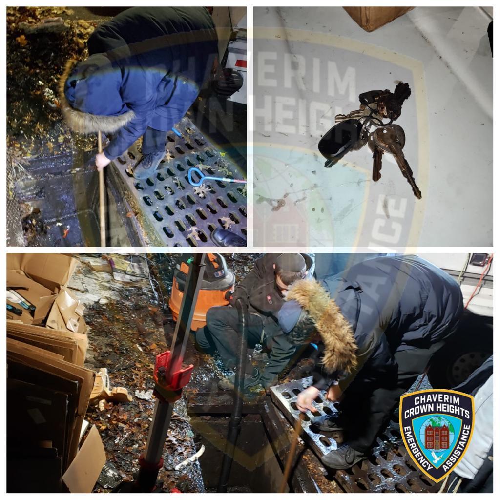 Thanks to the great work by our skilled volunteers, #Chaverim Members were able to retrieve keys that fell into a drain. #ItsWhatWeDo #CommunityAssistance #CrownHeights