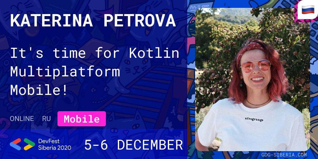 To give you an even closer and honest look at the KMM, <a href="/KathrinPetrova/">Ekaterina Petrova</a> will talk about different obstacles that you could meet on your way and discuss how Kotlin team addresses these issues. Join us at gdg-siberia.com/speakers?id=Ka…