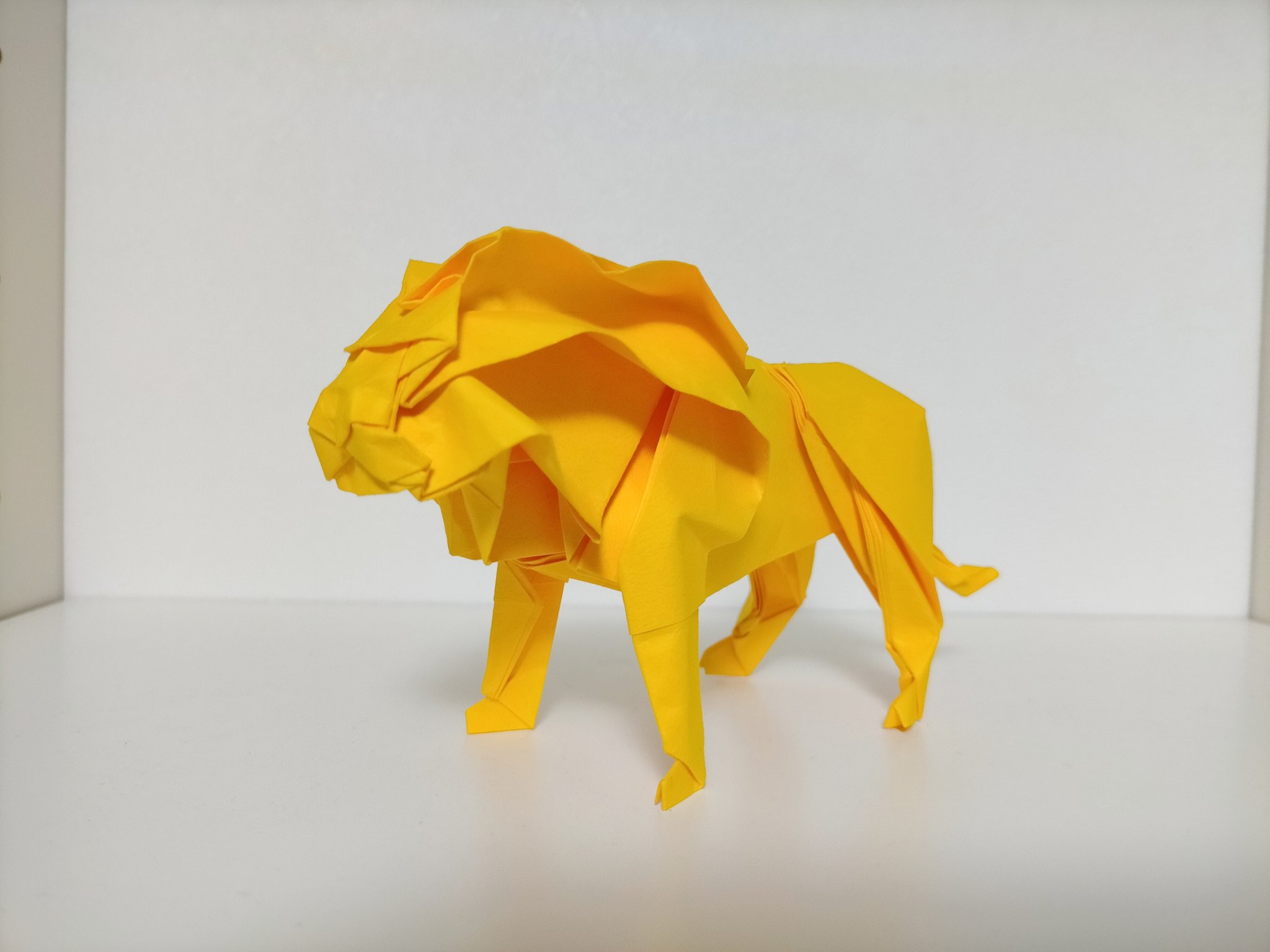 ろきし 折り紙 ライオン オリジナル 35cmタント 程よくリアルな感じを目指した 折り紙作品 T Co Zn3kn16atj Twitter