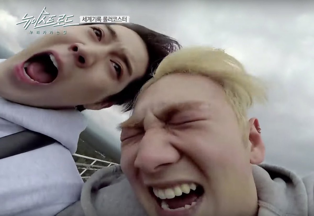 KikiLoveW5's tweet photo. I don’t know I always laughing so hard if I find baekho and minggi moment when them riding the roller coaster 😂😂😂 #NUEST #minggi #baekho https://t.co/hiUv3Qp0Uy