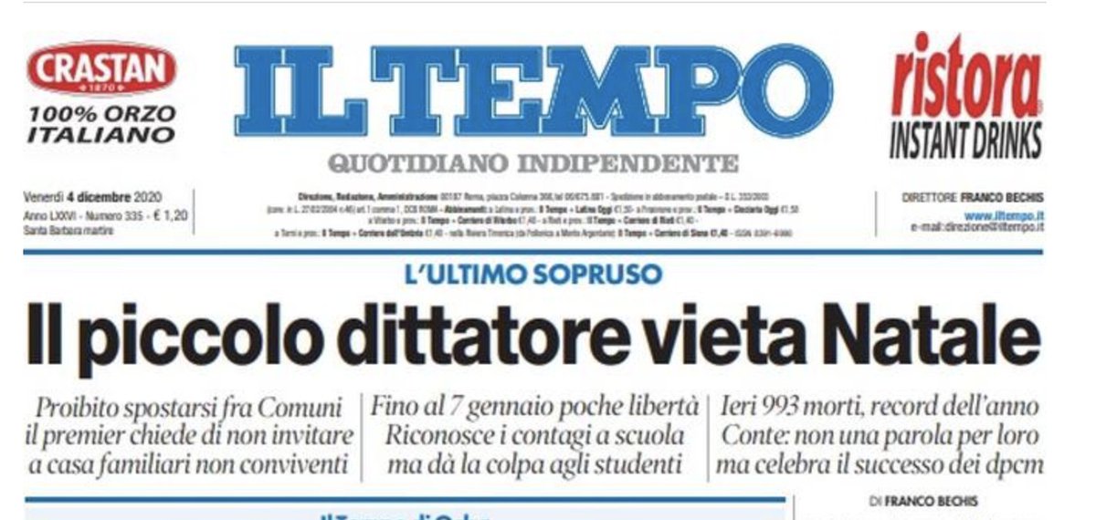 fabiochiusi's tweet photo. Ieri in Italia sono morte 993 persone per COVID-19.

Queste sono alcune delle prime pagine dei giornali in edicola. https://t.co/8iRoE3PTb0