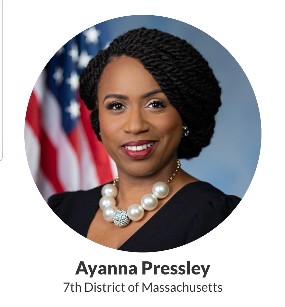 Ayanna Pressley, Massachusetts' 7th District https://pressley.house.gov/&nbsp;47/98