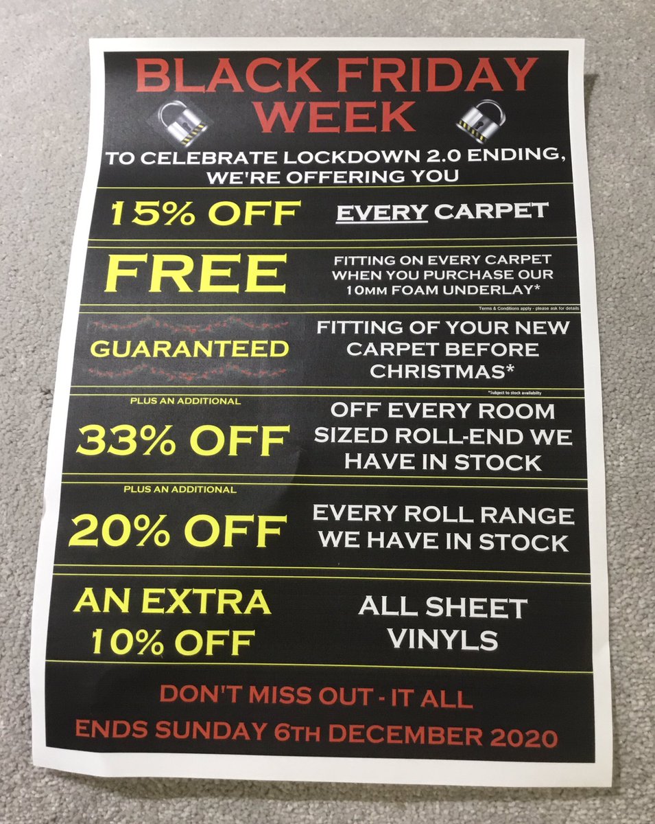 Some amazing deals to be had on new flooring for the rest of this week - and we can still fit your new carpet before Christmas !

#pangbourne #goring #woodcote #tidmarsh #tilehurst #purley #theale #carpet