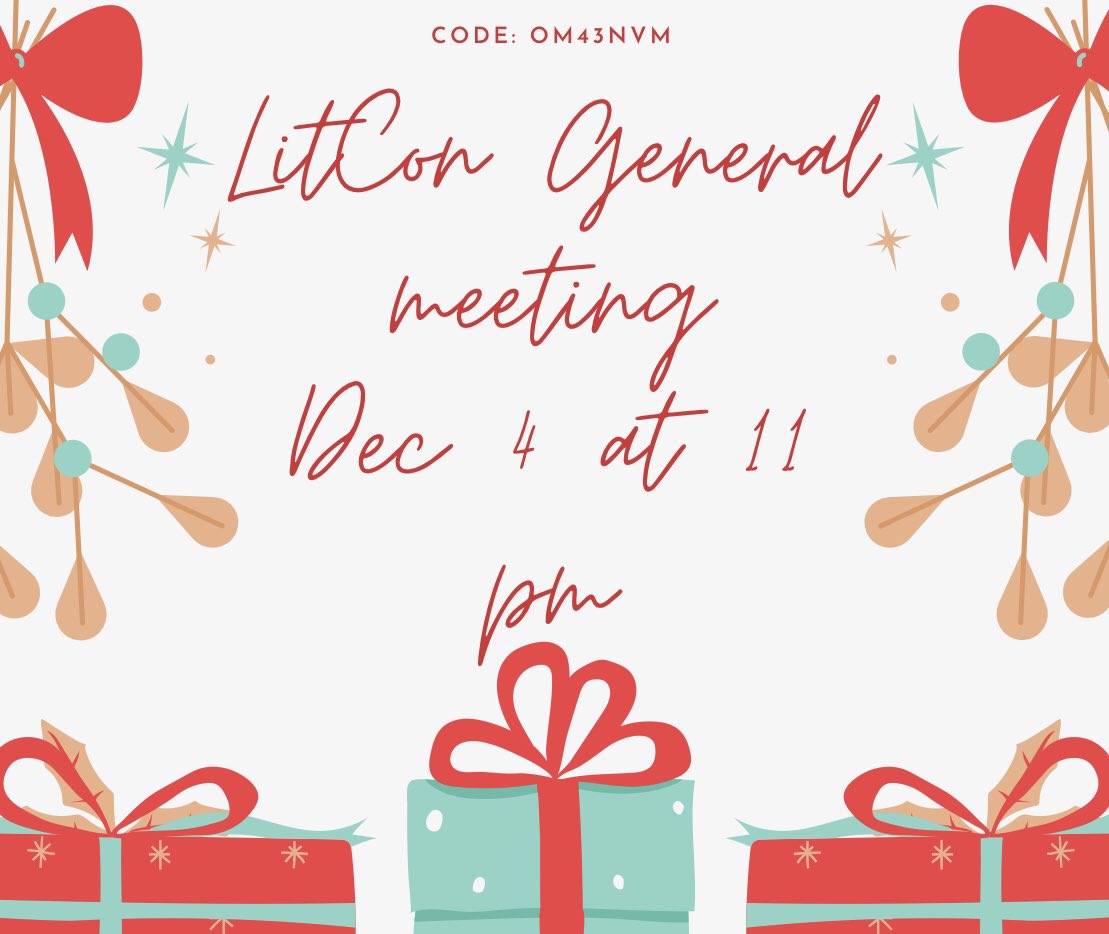 jchsLitCon's tweet image. Hello members, general meeting tomorrow for announcements and more. Hope to see you there at 11 pm!