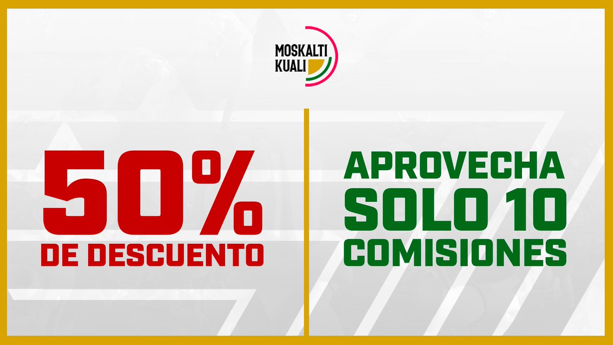 Moskaltik's tweet photo. ¡APROVECHA!

Si estas pensando renovar tu imagen, tu equipo o cualquier otro tipo de diseño, está es tu oportunidad.

50% de descuento en las primeras 10 comisiones, ¡Tu nos ayudas y nosotros te ayudamos! https://t.co/u9od94O4hK