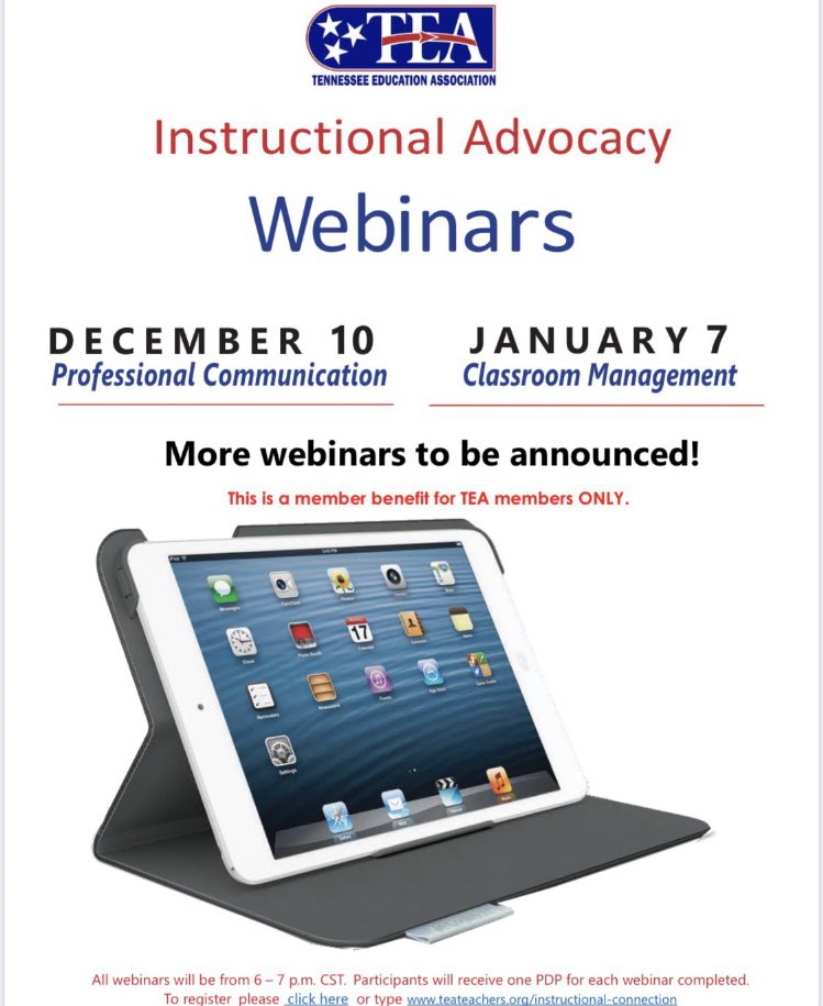 TEA members, check out these upcoming webinars!