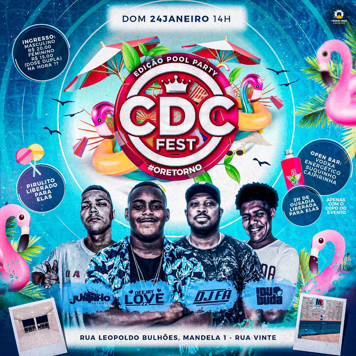 leonardoalvesn7's tweet photo. Foi dada a largada para o Retorno da CDC FEST🚀
A Diferenciada de São Cristóvão está de volta DIA 24 DE JANEIRO NO ESPAÇO M1 pra sacudir a região de São Cristóvão e adjacências mais uma vez!!🥳
Local novo com piscina e 2 andares, fácil acesso para todos🙊
#CDCEuvou #oRetorno 💣 https://t.co/uP0T6UZNch