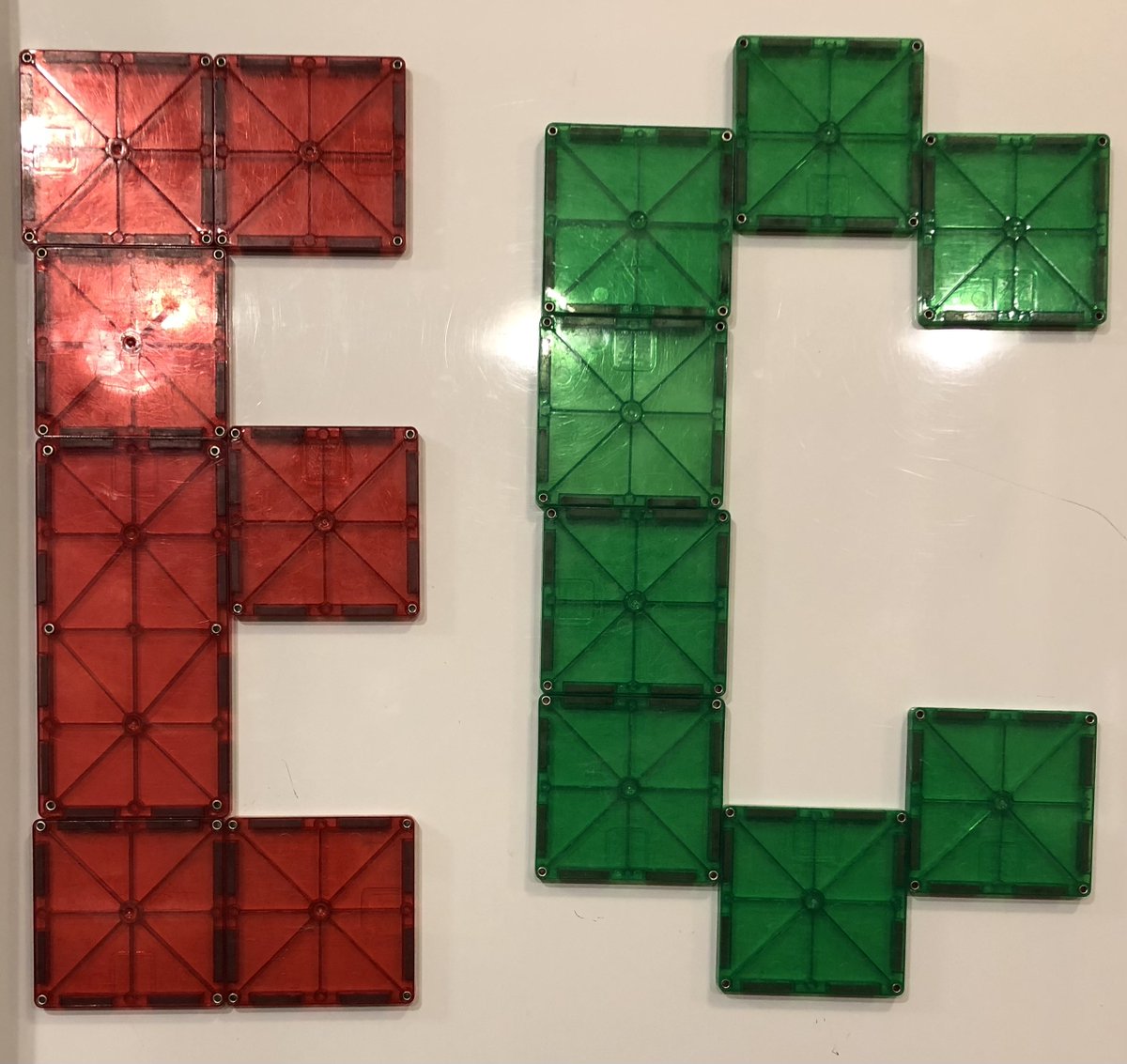 Adynae's tweet photo. Edmund's December Magna-Tiles Challenge Day 3: Initials #magnatiles_christmas https://t.co/pMnT2vVAnQ