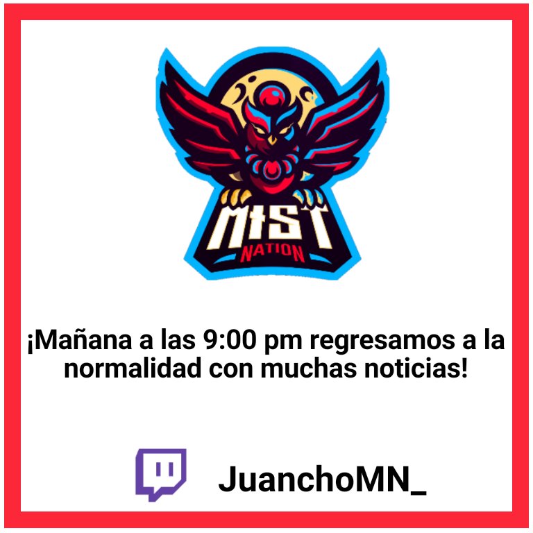 Pasé complicaciones sentimentales familiares pero... estamos de regreso.

Link del canal : twitch.tv/juanchomn_?sr=a

#GoMist 🦉