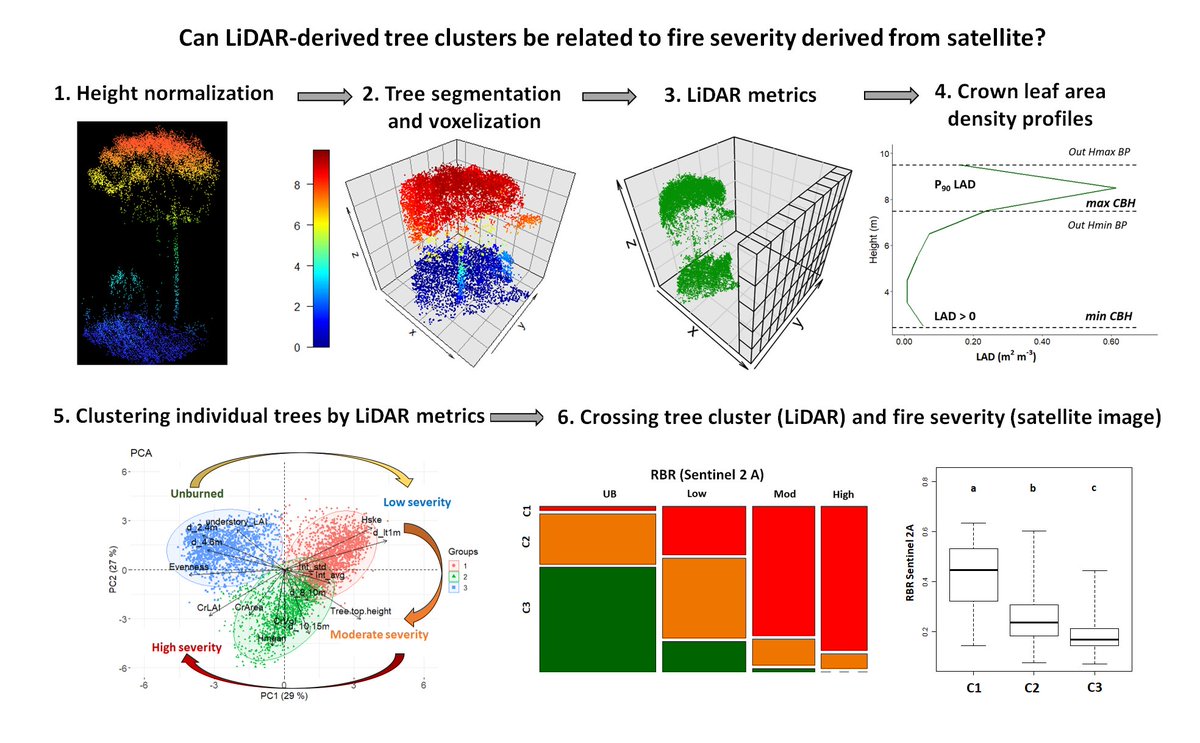 RemoteSens_MDPI's tweet image. Postfire #TreeStructure from High-Resolution #LiDAR and RBR #Sentinel2A Fire Severity Metrics in a Pinus halepensis-Dominated Burned Stand
by Olga Viedma, Danilo R. A. Almeida and Jose Manuel Moreno
👉mdpi.com/2072-4292/12/2…
#crownfire
#fireseverity
#randomforest
#remotesensing