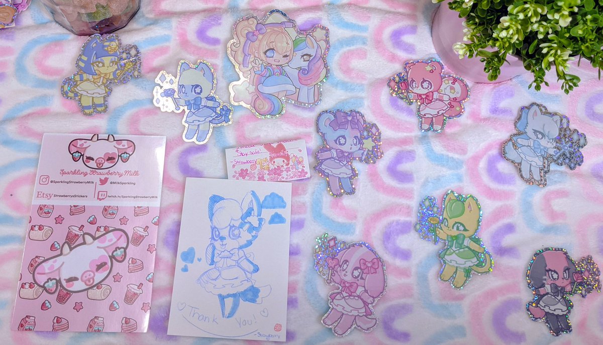 My collection from  @MilkSparkling I love these stickers they are some of my favorite in my whole sticker collection. The holographic outlines really suite them and the pastel colors are amazing. The rainbow bright one makes me so freaking happy.