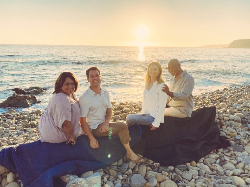 "it was just an overwhelming feeling of love in that moment. We were apart from everybody quite a bit because that was a drone shot, and so it was just the four of us, and the sun was setting, and this big fly buzzing around our heads, and it filled me with just a lot of joy." ❤️
