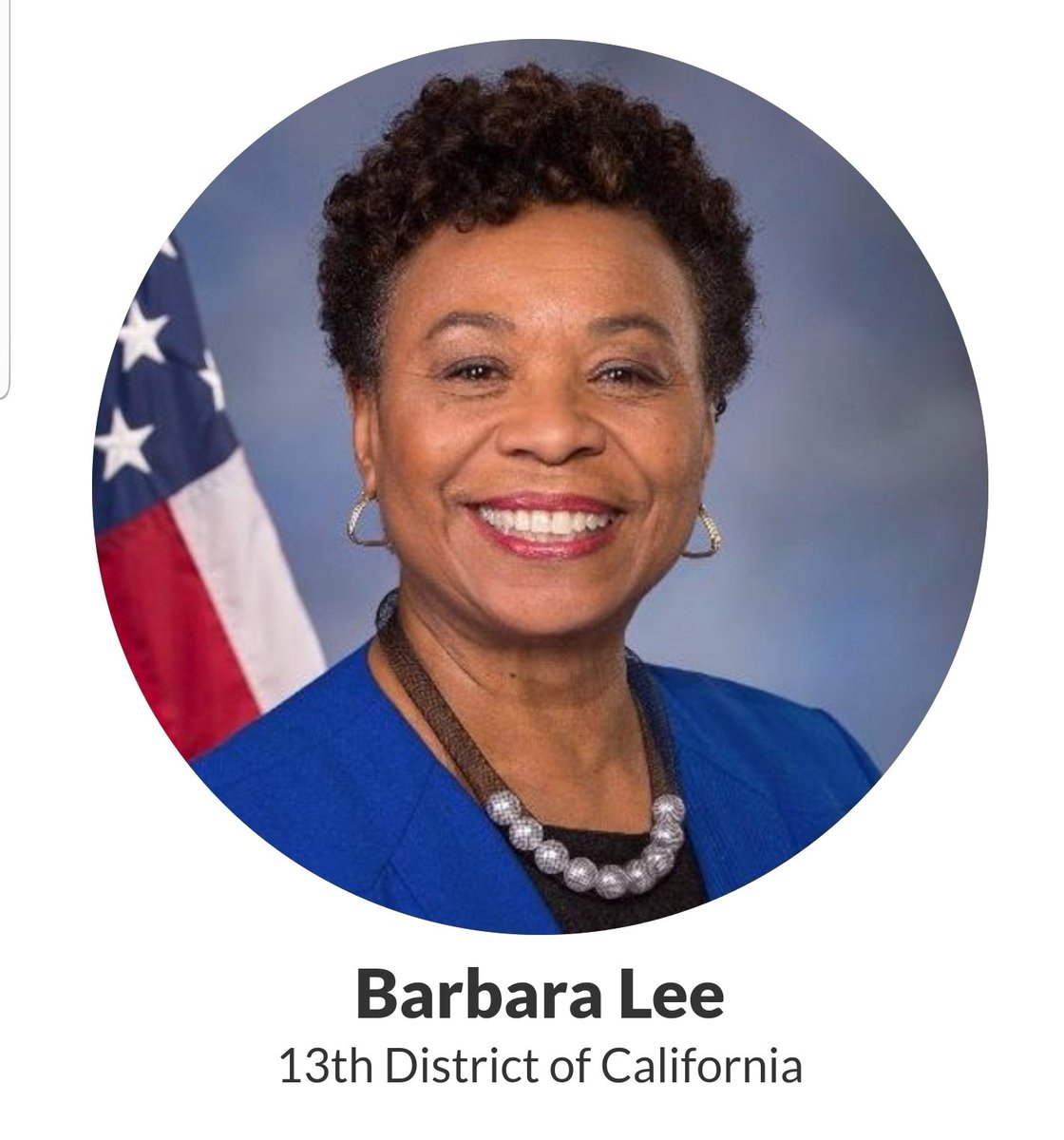 Barbara Lee, California's 13th District https://lee.house.gov/ 6/98