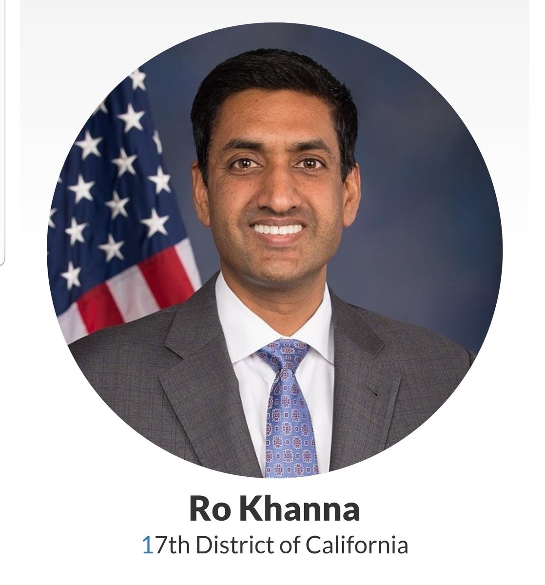 Ro Khanna, California's 17th District https://khanna.house.gov/ 7/98