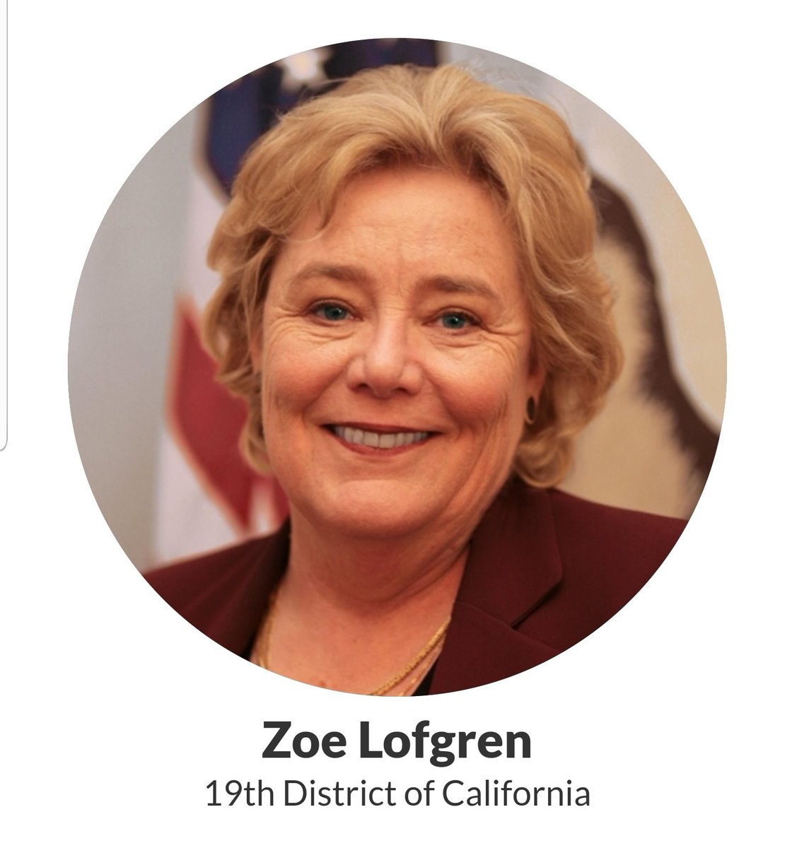 Zoe Lofgren, California's 19th District https://lofgren.house.gov/&nbsp;8/98