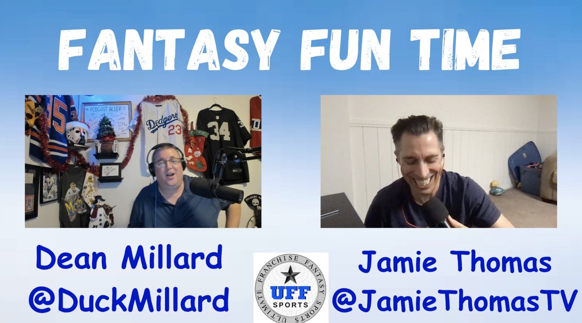 DuckMillard's tweet photo. Who the hell starts the playoffs during a bye week??? #FantasyFunTime EP14 presented by @UFFSports with @JamieThomasTV &amp; I
📺https://t.co/6rEyUYZB9A
🎧https://t.co/HwmZKQEPcm
Plus lowered expectations for a few stars &amp; #Lebron or #TheBeard for #NBA #FantasyMVP
#YouOwnTheGame https://t.co/wRopAqhyoA