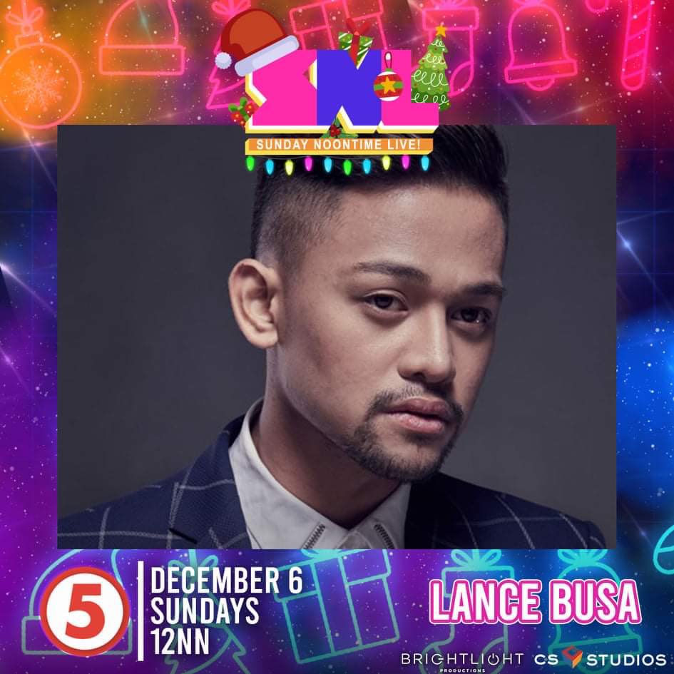 CSstudiosph's tweet photo. Kantahan na with Lance Busa this Sunday on SNL, 12PM sa TV5! #SNLsaTV5 #CS_Studios #BrightlightProductions #TV5 #LanceBusa https://t.co/Sn5oPaFzOU