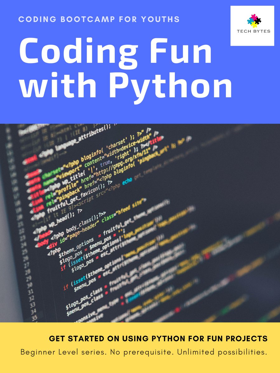 techbytesorg's tweet image. Our Winter series of &quot;Coding Fun with Python&quot; Coding workshops targeted for age group 12-18 are now open for registration.

bit.ly/wintersem2021

#m2mtechbytes #codeai #codeempower #designthinking #animation #graphics #python #coding #100DaysOfCode #100daysofdesign
