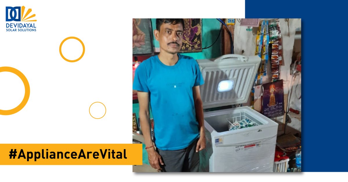 Devidayal Solar (@devidayalsolar) on Twitter photo In frame is our DDSF-100 solar refrigerator installed at a kirana store owned by Mr.Gurulingappa B in Belagavi, Karnataka. This is in collaboration with <a href="/EforA_Coalition/">Efficiency for Access</a> under the program #AppliancesAreVital for small business owners affected by COVID-19.
@IkeaFoundation In frame is our DDSF-100 solar refrigerator installed at a kirana store owned by Mr.Gurulingappa B in Belagavi, Karnataka. This is in collaboration with <a href="/EforA_Coalition/">Efficiency for Access</a> under the program #AppliancesAreVital for small business owners affected by COVID-19.
@IkeaFoundation