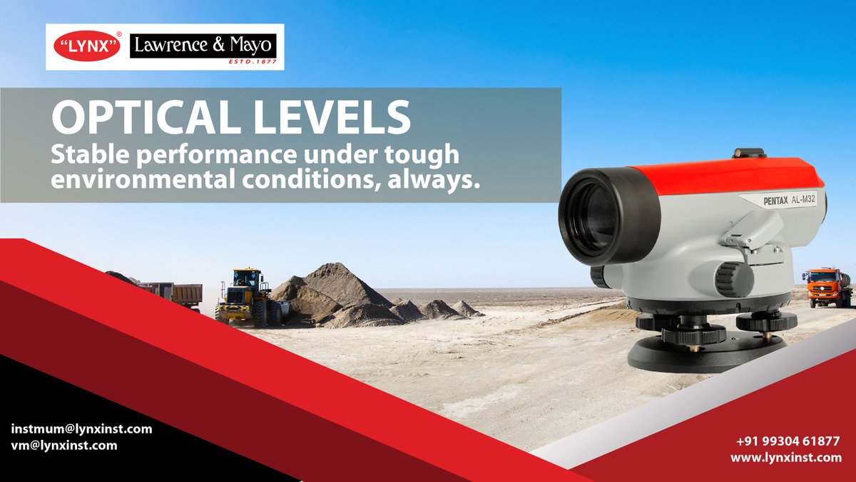 InstrumentsLynx's tweet image. Automatic optical levels are quick to set up, very accurate and reliable. Automatic optical levels deliver the right level for every application
Visit lynxinst.com/surveying-inst…
#automaticopticallevels #opticallevels #automaticlevels #CivilEngineering #construction