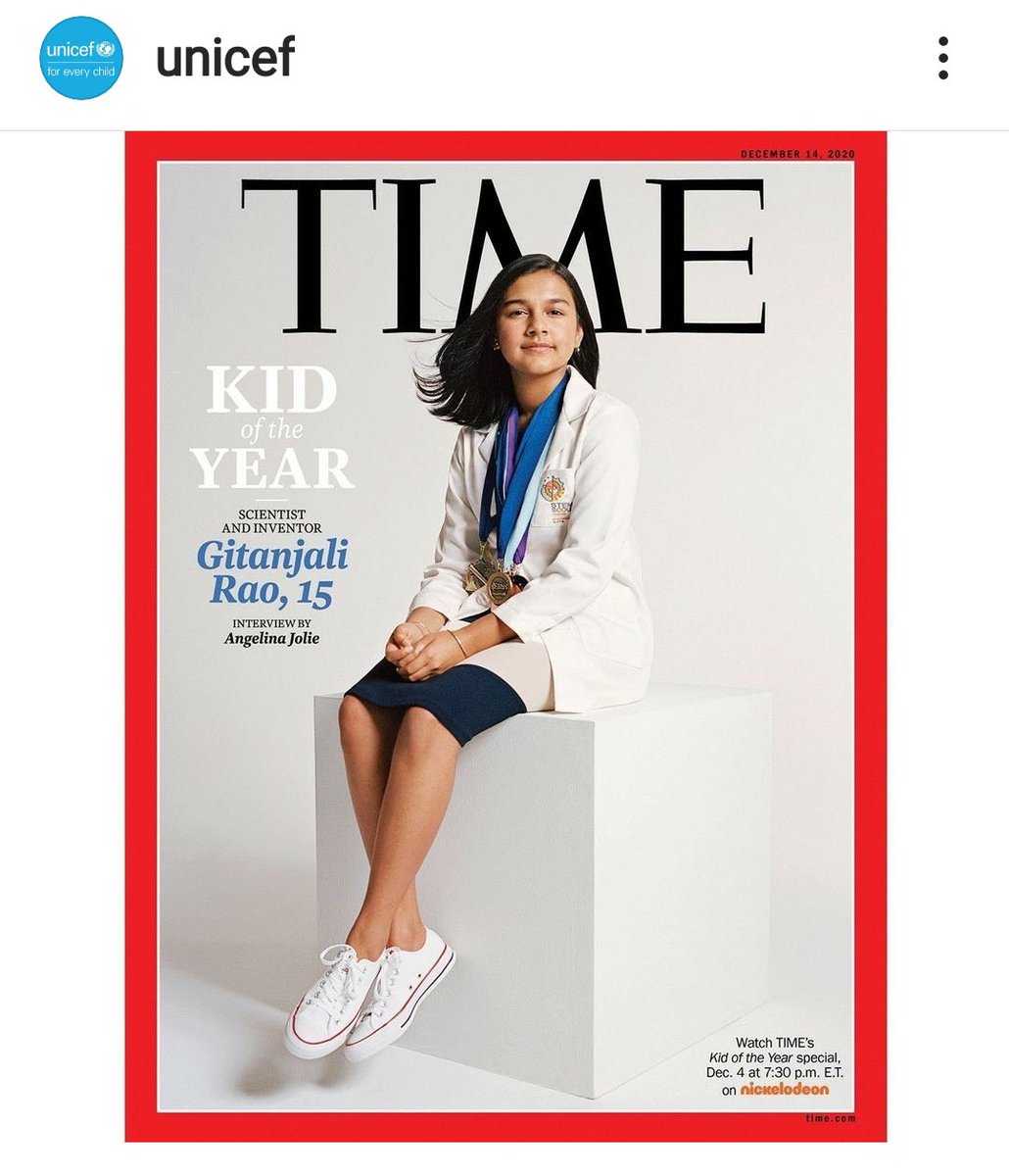 15 year old Indian-American scientist&amp;inventor Gitanjali Rao has been named ⁦<a href="/TIME/">TIME</a>⁩’s 1st-ever #KidOfTheYear for her work in technology to tackle issues ranging from cyber bullying to contaminated drinking water. “If I can do it,” she says,“you can do it. Anyone can do it.”