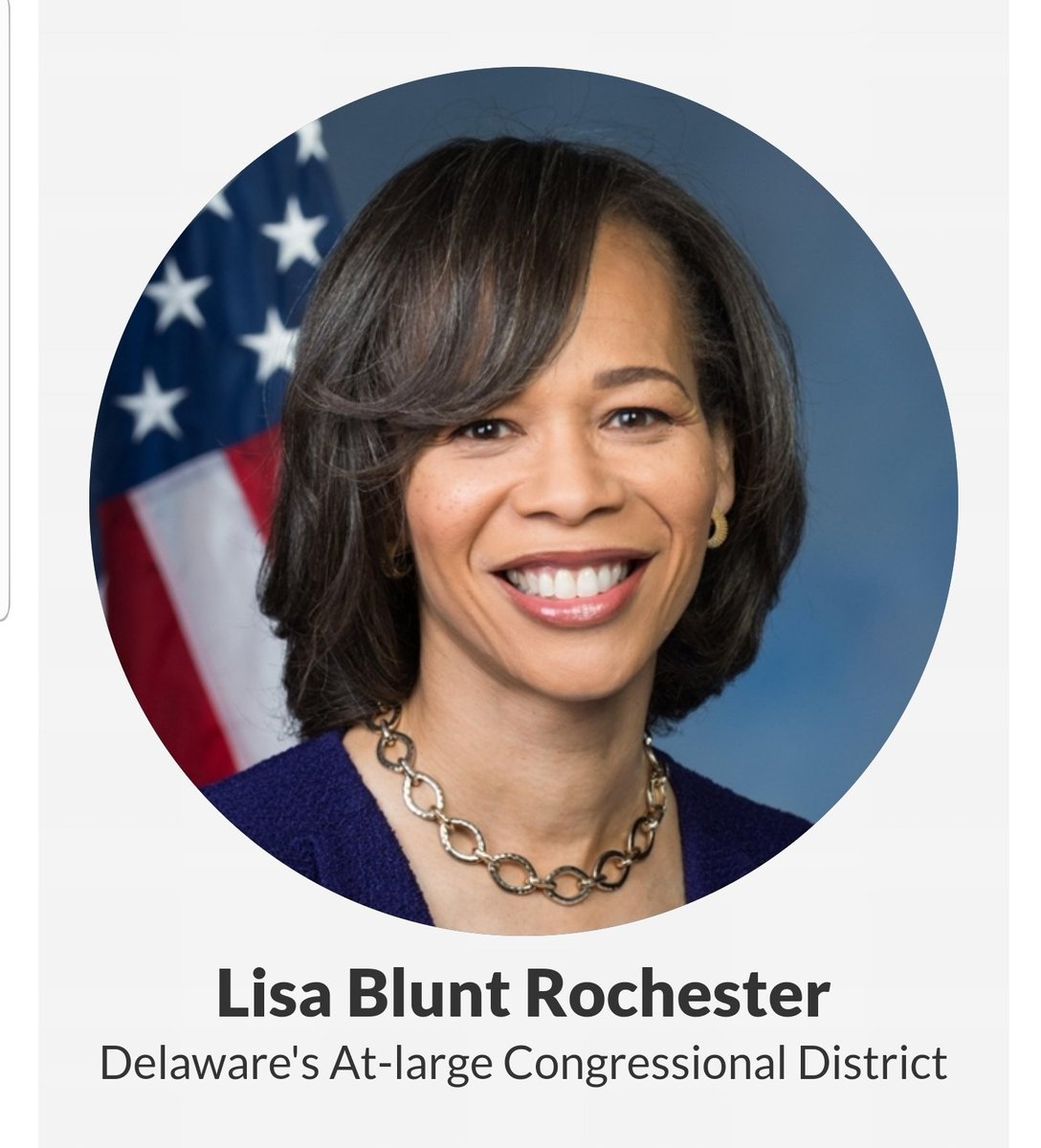 Lisa Blunt Rochester, Delaware at-large  https://bluntrochester.house.gov/&nbsp;28/98