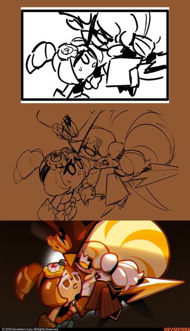 4주년 업데이트 <시간지기 쿠키 &amp; 크로와상맛 쿠키> 컷씬 중 일부입니다~  #쿠키런 #cookierun 