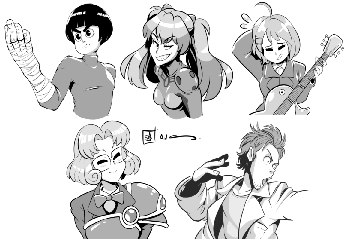 Since I'm a Sagittarian, I thought it'd be fun to sketch out a bunch of Sagittarian anime characters! 