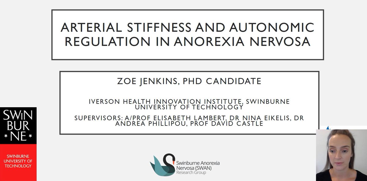 Zoe Jenkins, PhD (@jenkinszoem) on Twitter photo Very grateful to have the opportunity to present my #PhD data at the #HBPRCA_ASM2020 today on arterial stiffness in #anorexia
Also very proud of my supervisor <a href="/Elisabe07757617/">Elisabeth Lambert</a> for her keynote presentation on her extensive work on abnormal sympathetic nervous system activity 🙌 Very grateful to have the opportunity to present my #PhD data at the #HBPRCA_ASM2020 today on arterial stiffness in #anorexia
Also very proud of my supervisor <a href="/Elisabe07757617/">Elisabeth Lambert</a> for her keynote presentation on her extensive work on abnormal sympathetic nervous system activity 🙌