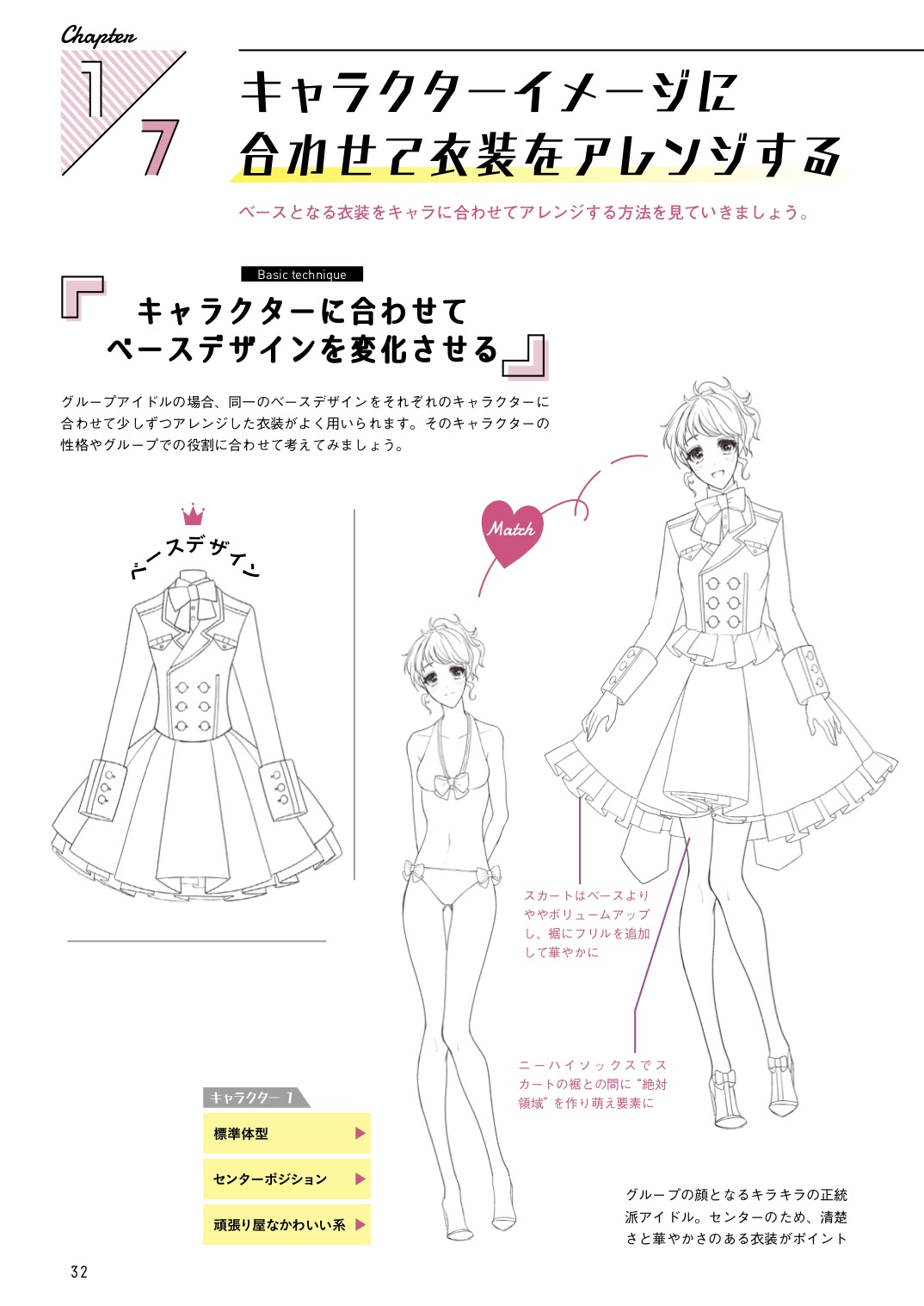تويتر 玄光社 超描けるシリーズ على تويتر 超描ネタ帳 アイドルグループの特徴を示す衣装のデザイン それぞれのキャラクターの 衣装の着こなしを性格や役割に合わせてアレンジすることで 統一感の中にも違いを生み出せます Kyachiさん Shirotumechika 著