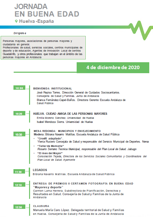 ¿No has llegado a tiempo a la Jornada En Buena Edad de hoy, que se ha celebrado desde Huelva? No te preocupes, en unos días, os facilitaremos el enlace a la grabación íntegra en YouTube.
