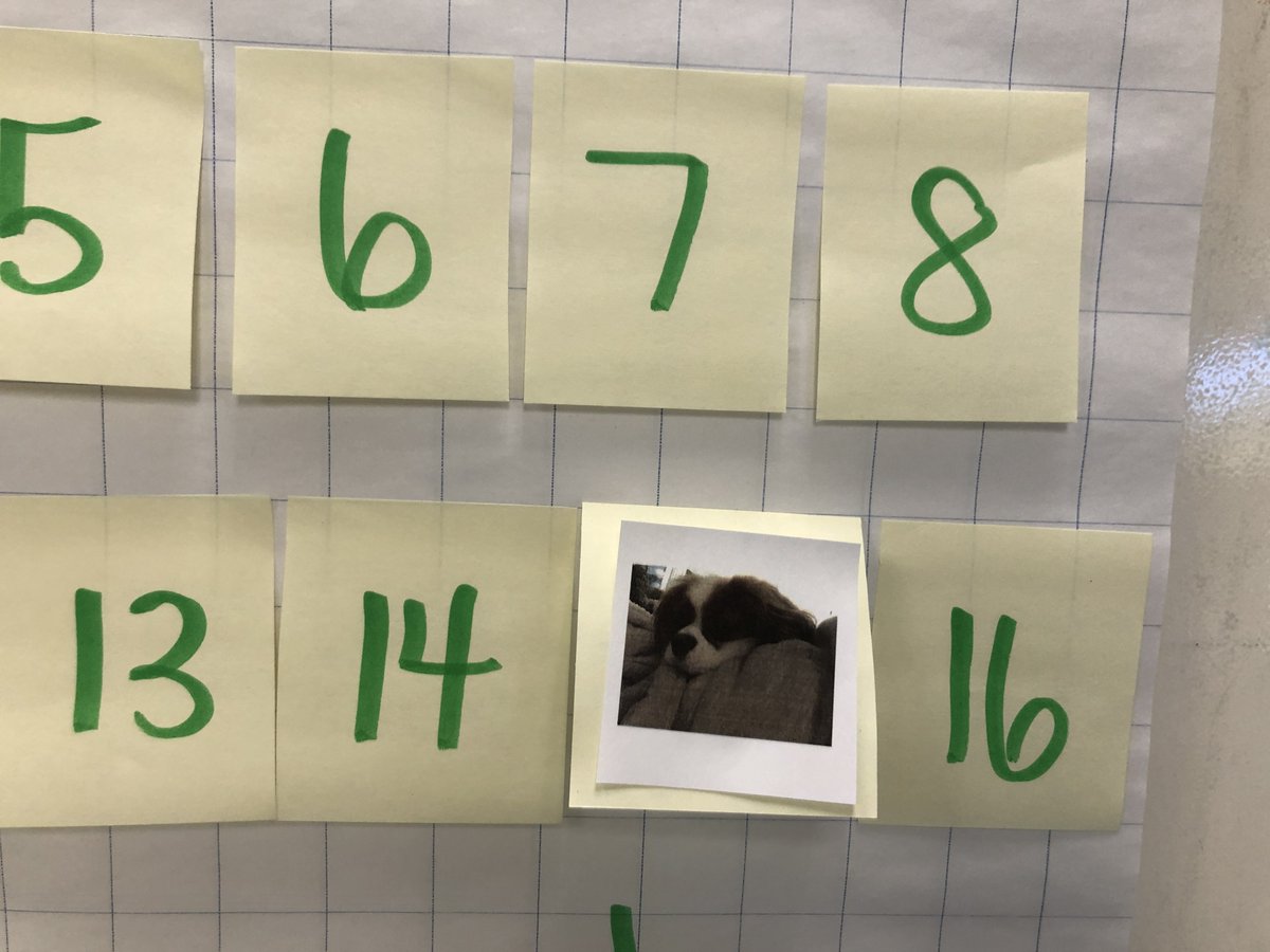 McLennan1977's tweet image. Number scavenger hunt! Use clues to identify a number and see if a photo is hiding behind it. 

"What number follows 5?"
"What number is in between 13 and 15?"

Using #math talk to describe our thinking so we can effectively communicate with others.

#joyfulmath #mathchat