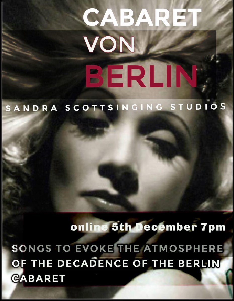 Very much looking forward to our fabulous Berlin Cabaret Night next Saturday at 7 pm....don’t forget to send your email address to me via PM so I can send you a Zoom invite by 5th at 12 pm please! Danke! #Cabaret #Concert #Berlin