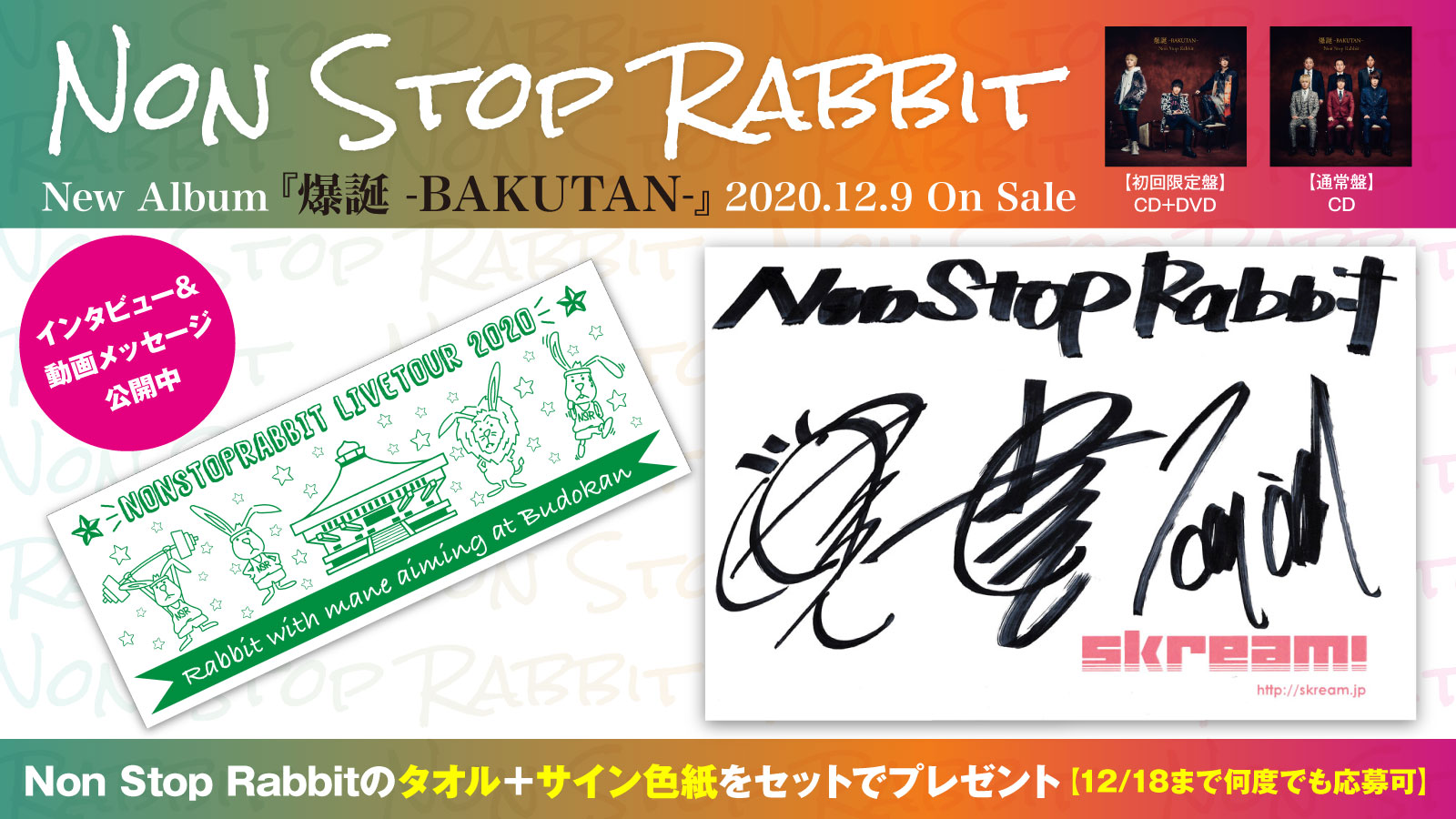 Non Stop Rabbit ノンラビ タオル Non Stop Rabbit ノンラビ CD＋Blu