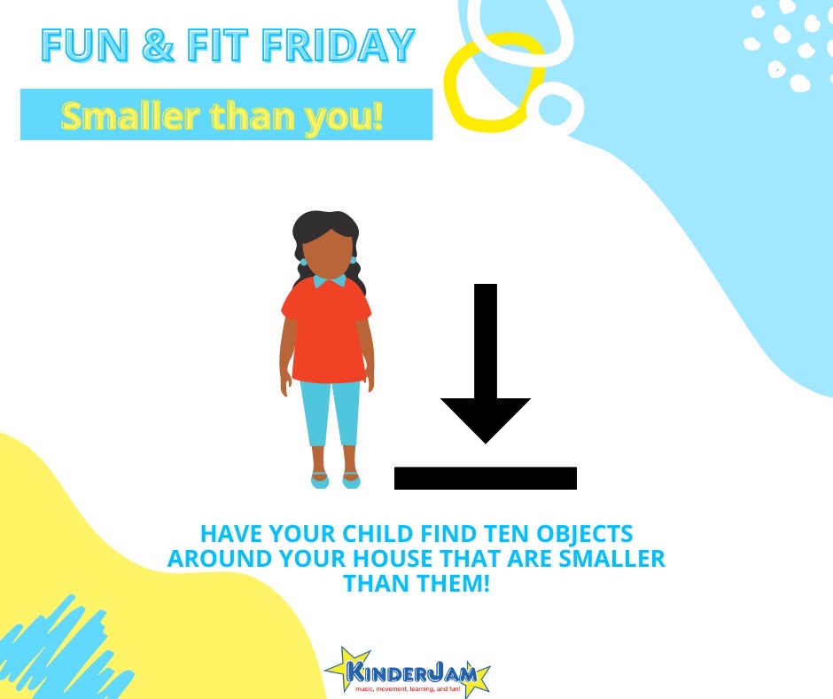 KinderJam's tweet photo. 🧘🏼‍♀️🤸🏽‍♀️FUN &amp; FIT FRIDAY🤸🏻🧘🏽

Let’s learn about size while getting active! This can easily be done for a quick break AND get our learning in for the day! 😊

 #preschoolactivities #toddler #earlychildhood #kidsactivities #finemotorskills #brainbalance #kinderjam https://t.co/4wMabAEHcd