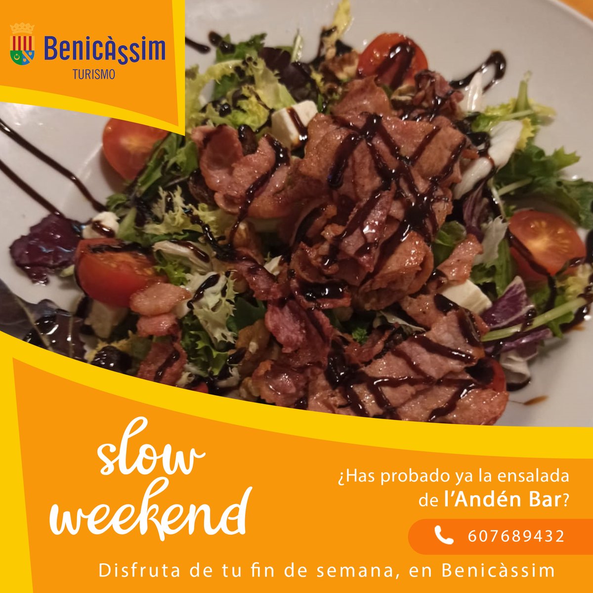 tmobenicassim's tweet image. ¿Una ensalada bien rica❓ ¡Marchando❗ L'Anden Bar te espera este fin de semana en #Benicàssim. Reservas 📱 607689432 #SlowWeekend #Gastronomía #ComunidadValenciana
