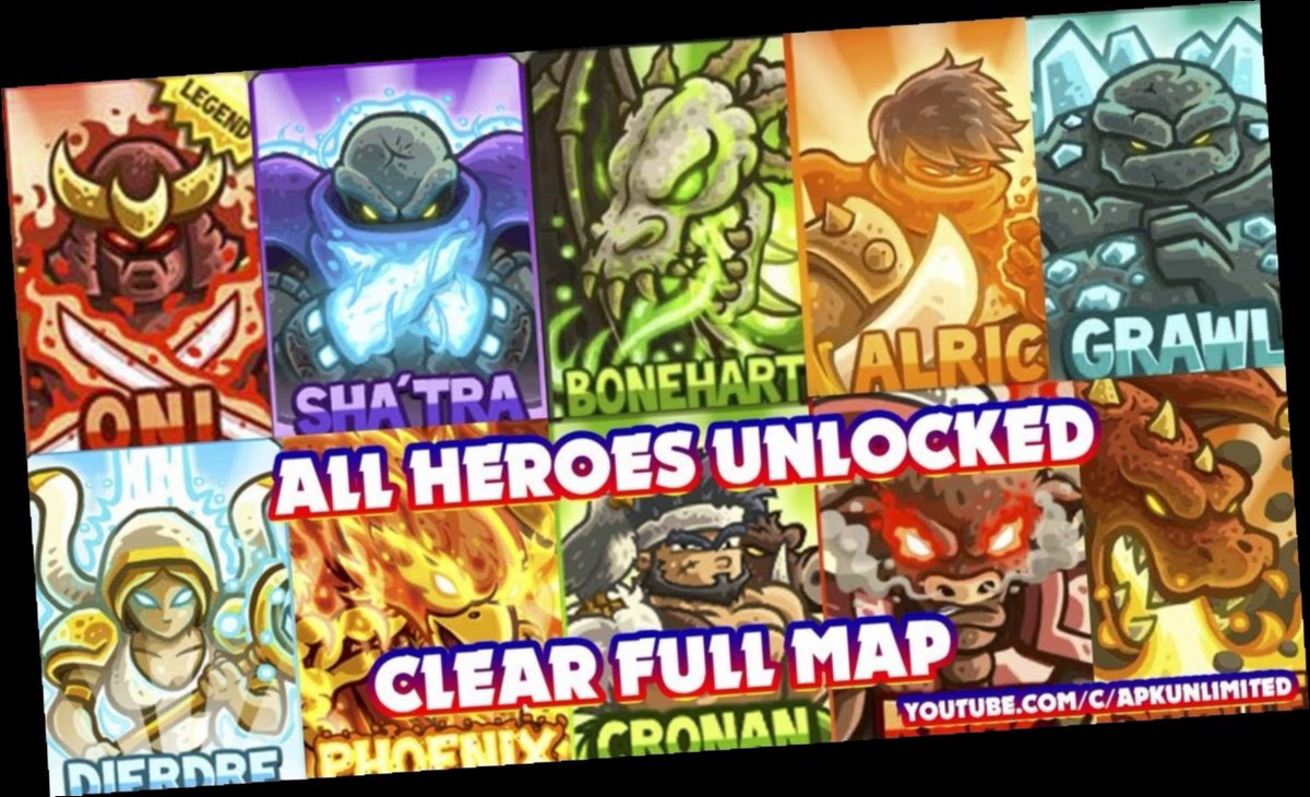kingdom rush frontiers hacked unlocked all heroes / Twitter