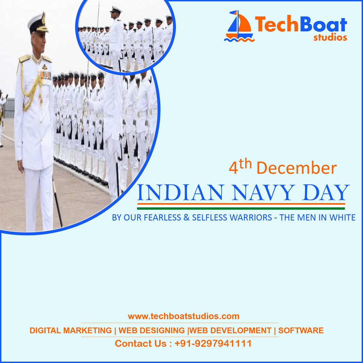 techboatstudios's tweet photo. We extend our gratitude towards our Navy for their high spirit and devotion with which they serve our country. Jai Hind!
#techboatstudios #techboat #studios
https://t.co/l0WF4GmIjC
Contact us :+91 9297941111
#digitalmarketing #smm #uiux #seo #websitedesign #socialmediamarketing https://t.co/PRgvbGKDI6