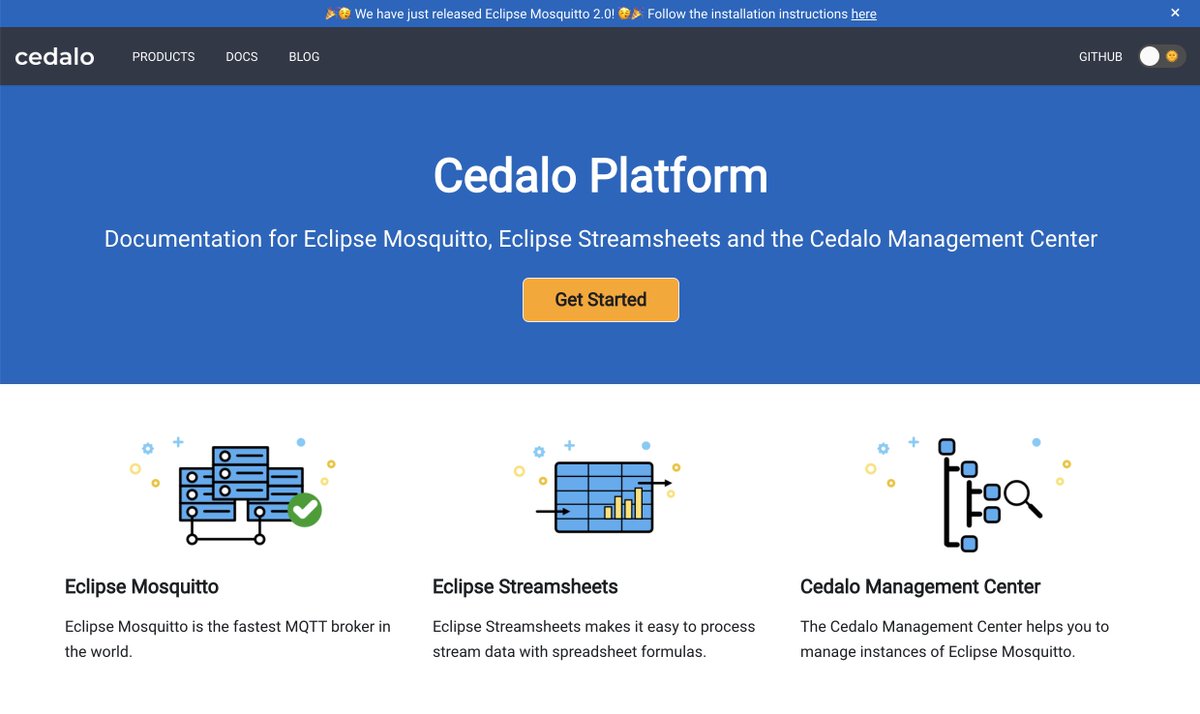 cleancoderocker's tweet photo. We are also currently working on a new documentation for @streamsheets, @MosquittoMQTT and the new Management Center for Mosquitto 2.0! Made with ❤️ and @docusaurus 😊
Check it out here 👉 https://t.co/SovDsWkFew
#streamsheets #mosquitto #streamprocessing #MQTT https://t.co/moNRyZH0qq