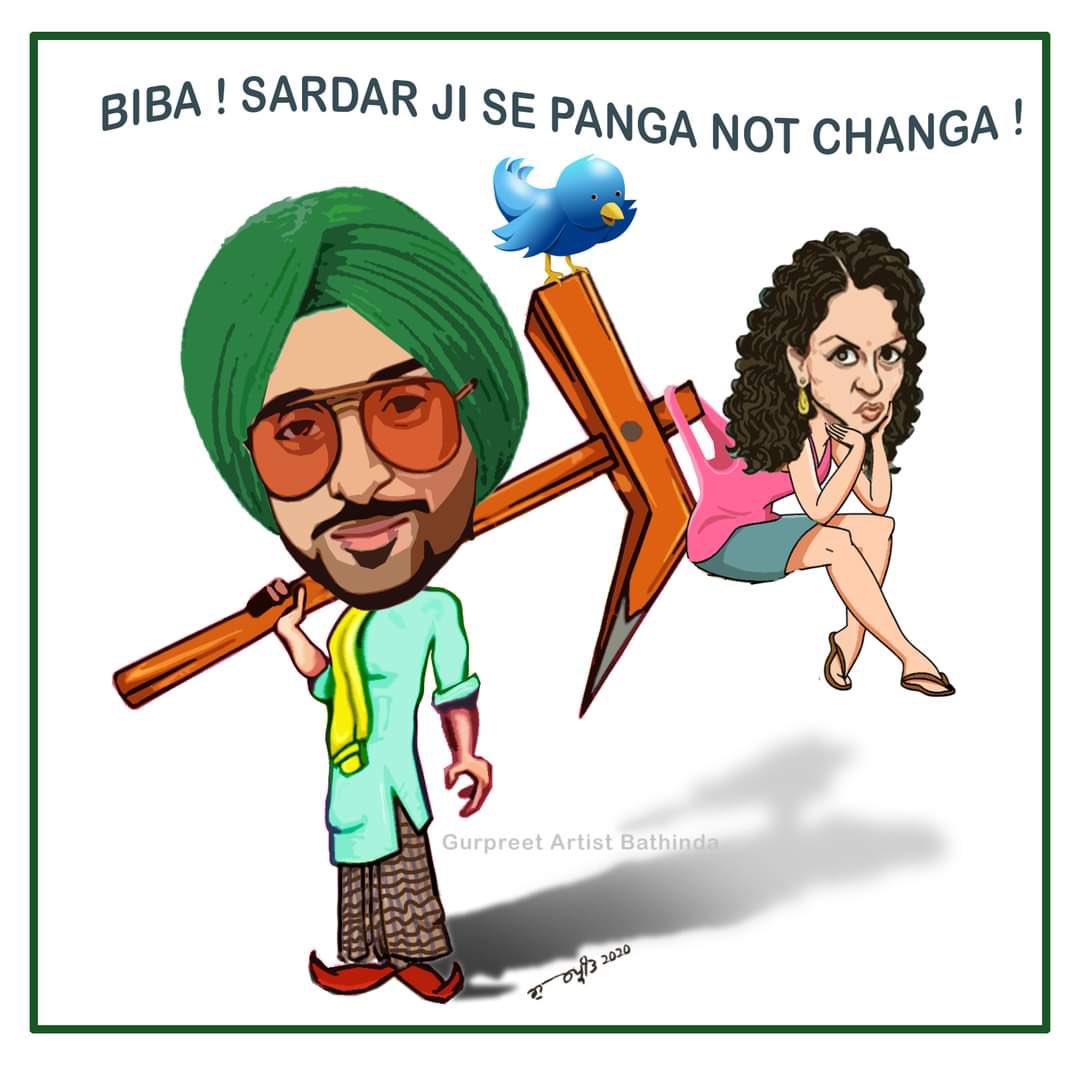 diljot_msi's tweet photo. @kagnateam  Budiya bakriya  @diljitdosanjh varge Babbar Shera nal pange nhi laindiya hundiya .....#supportfarmerprotest @KanganaTeam lahnat hai tere te https://t.co/CUcXp0nSQX