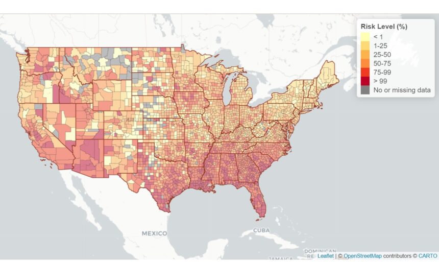 Go here  https://covid19.calsurv.org  to see an interactive map of covid hot spots by county.You'll get maps like this