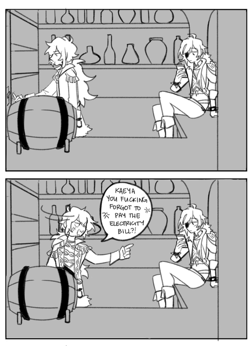 here is my incomplete genshin impact comic that i dont even want to finish shading skdmslamdlam im out of energy but i will share. 